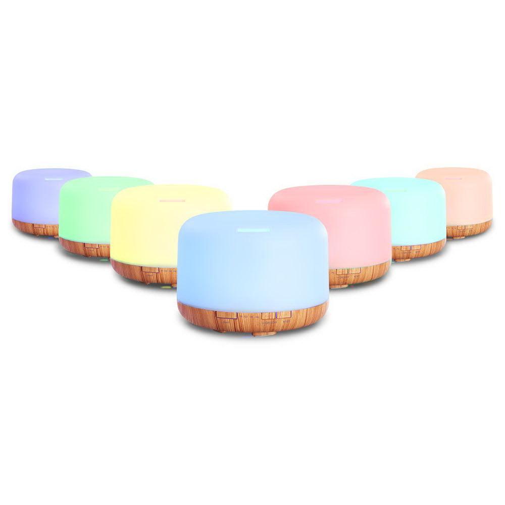 DEVANTI Aroma Diffuser Aromatherapy LED Night Light Air Humidifier Purifier Light Wood Grain 500ml - John Cootes