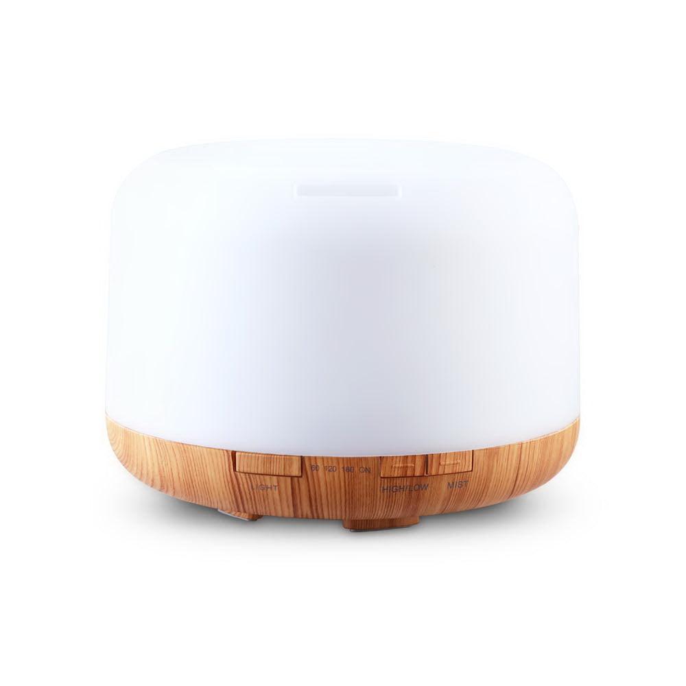 DEVANTI Aroma Diffuser Aromatherapy LED Night Light Air Humidifier Purifier Light Wood Grain 500ml - John Cootes