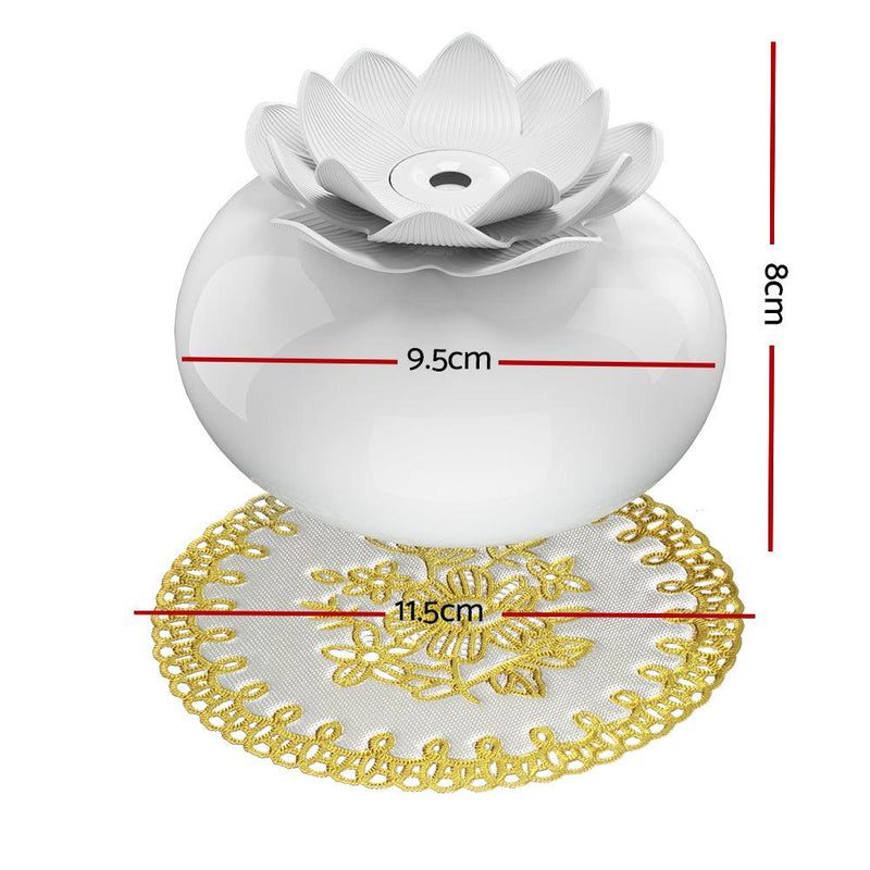 Devanti Aromatherapy Diffuser Aroma Ceramic Essential Oils Air Humidifier Lotus - John Cootes