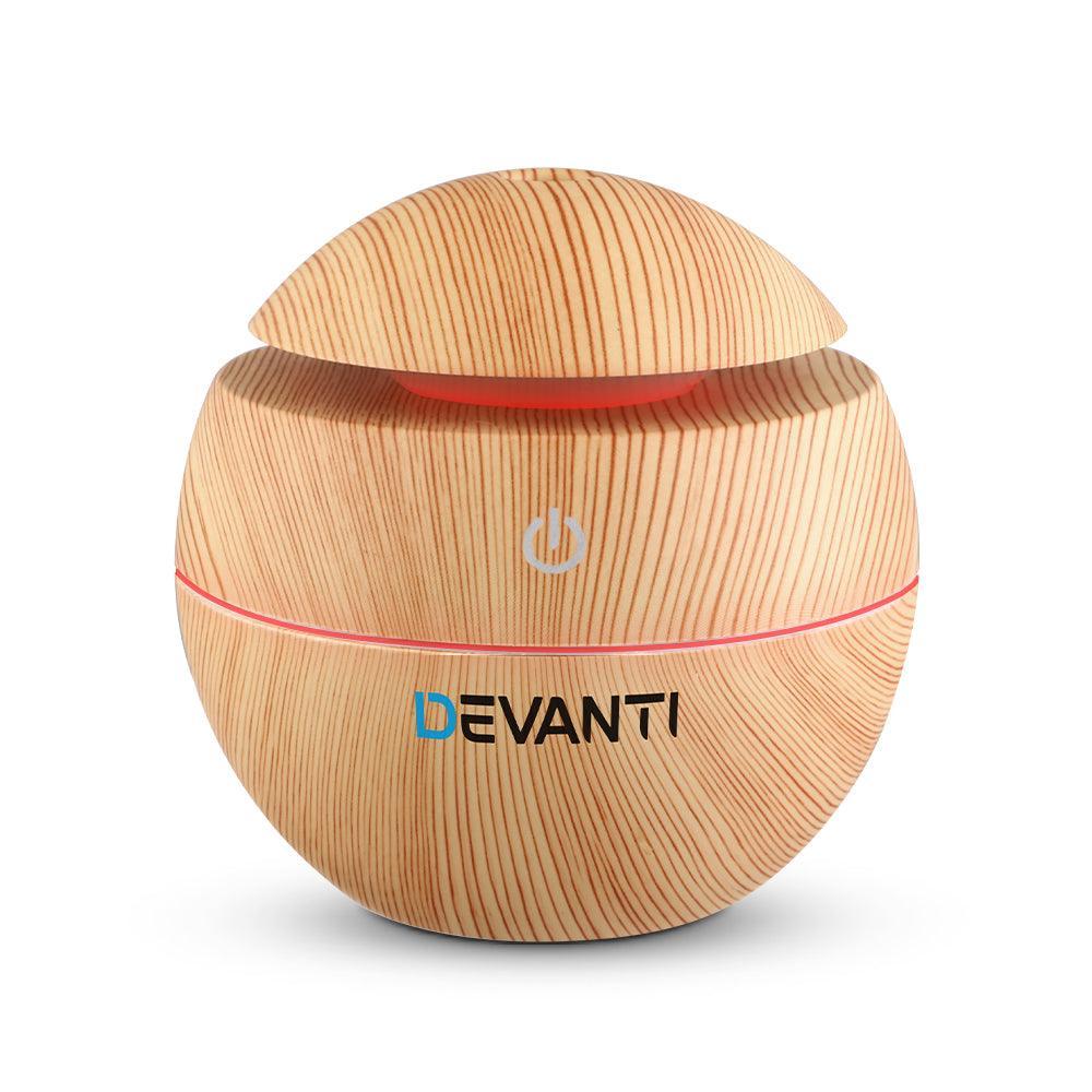 Devanti Aromatherapy Diffuser Aroma Essential Oils Air Humidifier LED Light 130ml - John Cootes