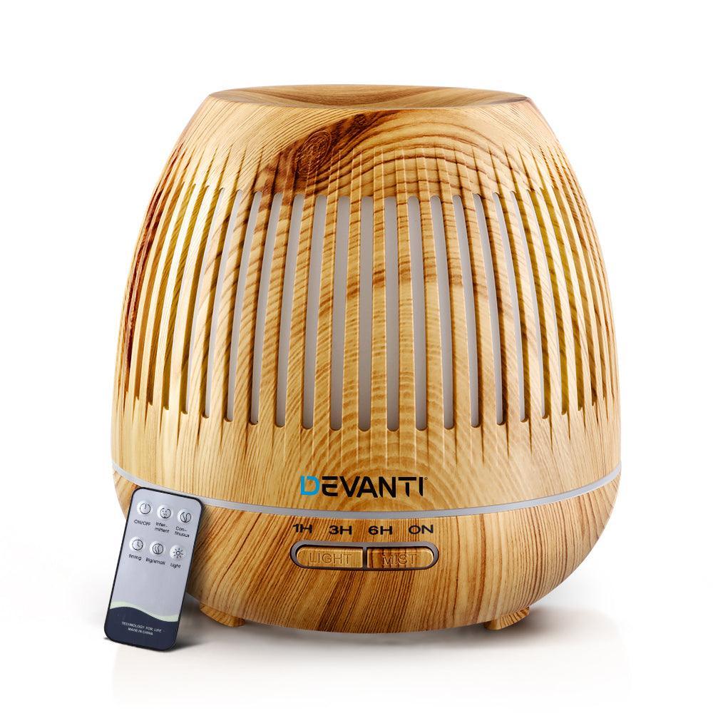 Devanti Aromatherapy Diffuser Aroma Essential Oils Air Humidifier LED Light 400ml - John Cootes