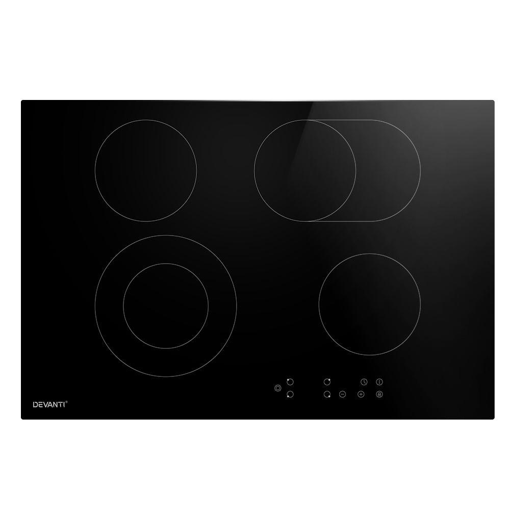 Devanti Ceramic Cooktop 77cm Electric Cooker 4 6 Burner Stove Hob Touch Control - John Cootes