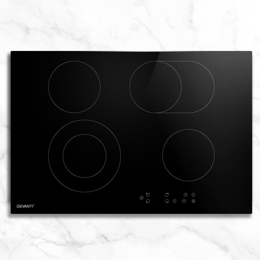 Devanti Ceramic Cooktop 77cm Electric Cooker 4 6 Burner Stove Hob Touch Control - John Cootes