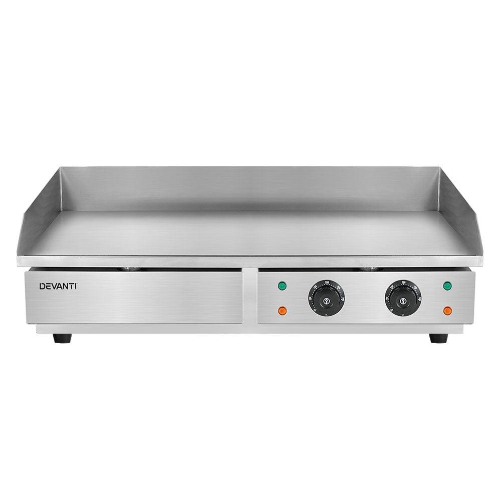 Devanti Commercial Electric Griddle BBQ Grill Hot Plate Stainless Steel 4400W - John Cootes