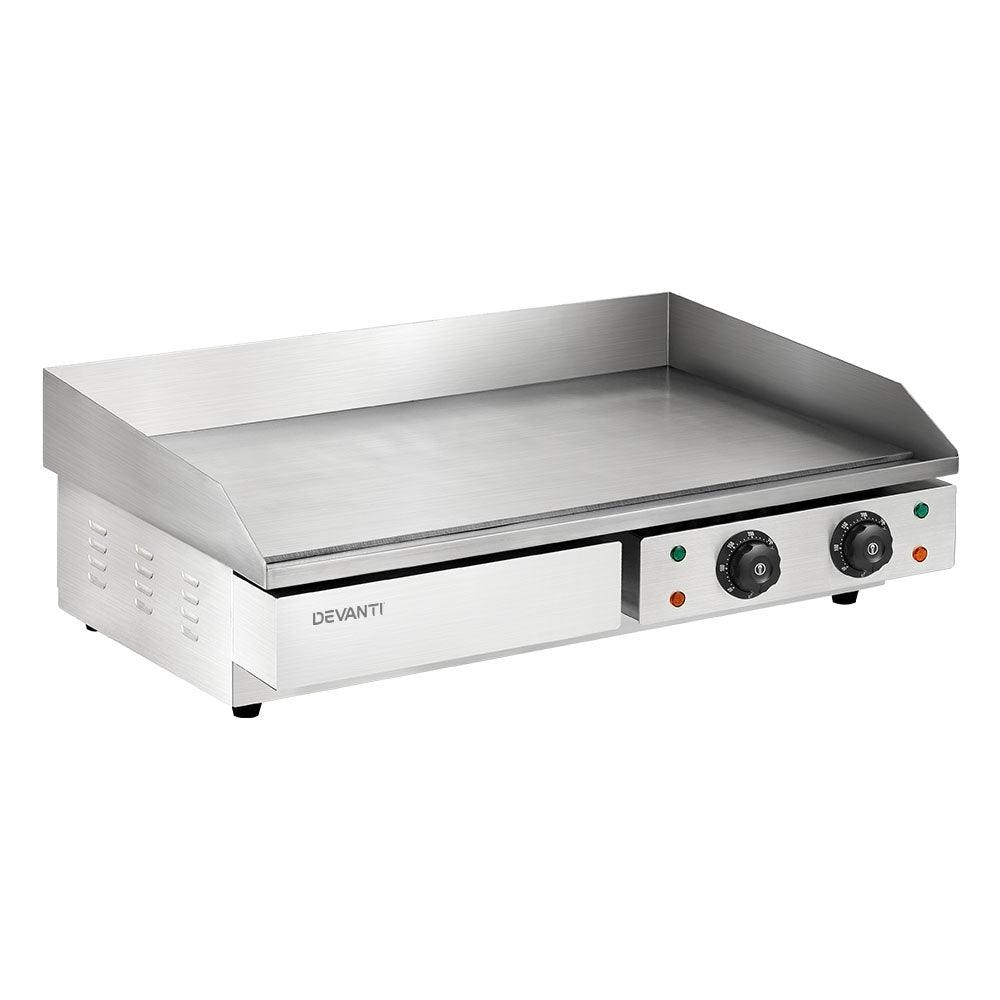 Devanti Commercial Electric Griddle BBQ Grill Hot Plate Stainless Steel 4400W - John Cootes