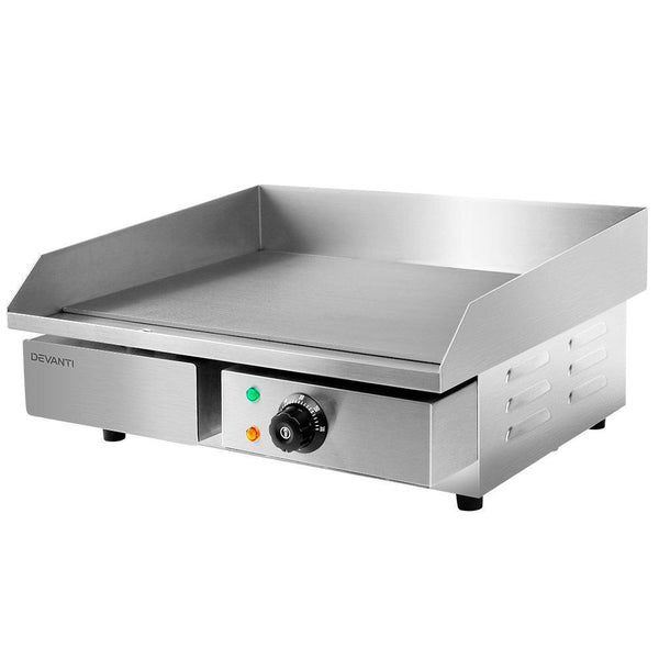 Devanti Commercial Electric Griddle BBQ Grill Pan Hot Plate Stainless Steel - John Cootes
