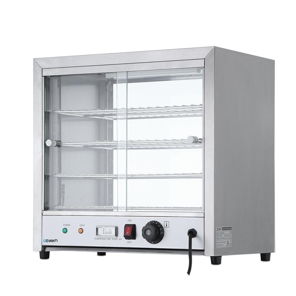 Devanti Commercial Food Warmer Pie Hot Display Showcase Cabinet Stainless Steel - John Cootes