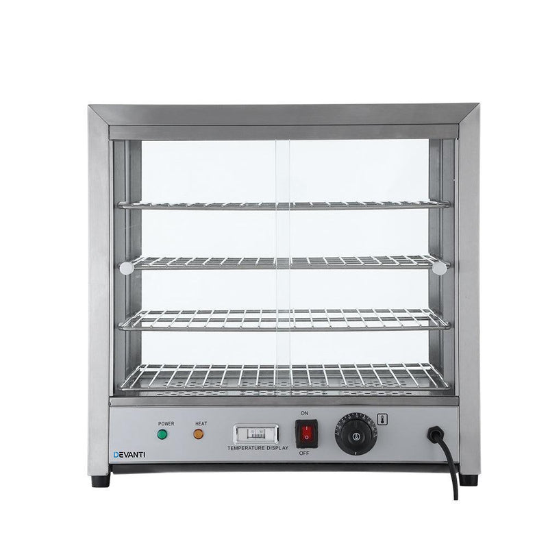 Devanti Commercial Food Warmer Pie Hot Display Showcase Cabinet Stainless Steel - John Cootes