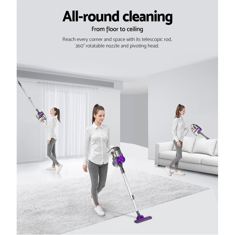 Devanti Corded Handheld Bagless Vacuum Cleaner - Purple and Silver - John Cootes