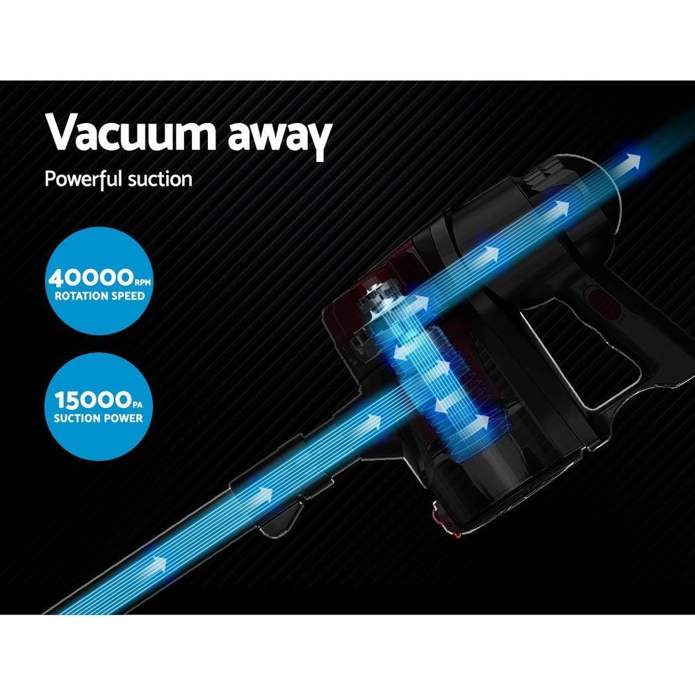 Devanti Corded Handheld Bagless Vacuum Cleaner - Red and Silver - John Cootes