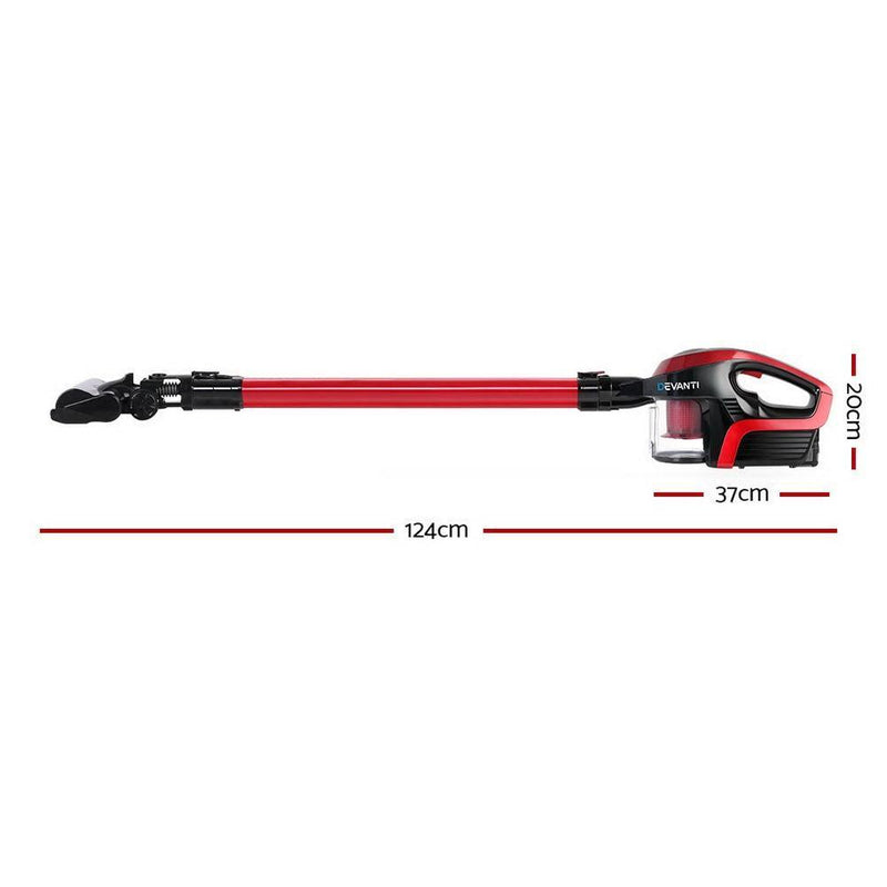 Devanti Cordless 150W Handstick Vacuum Cleaner - Red and Black - John Cootes