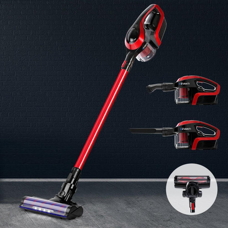 Devanti Cordless 150W Handstick Vacuum Cleaner - Red and Black - John Cootes