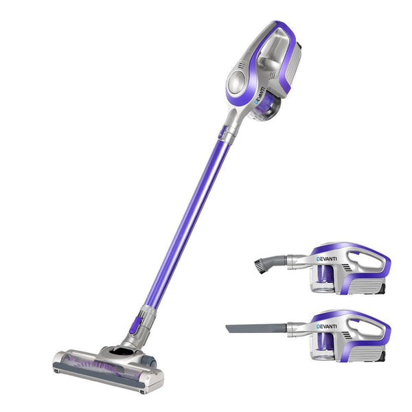 Devanti Cordless Stick Vacuum Cleaner - Purple & Grey - John Cootes