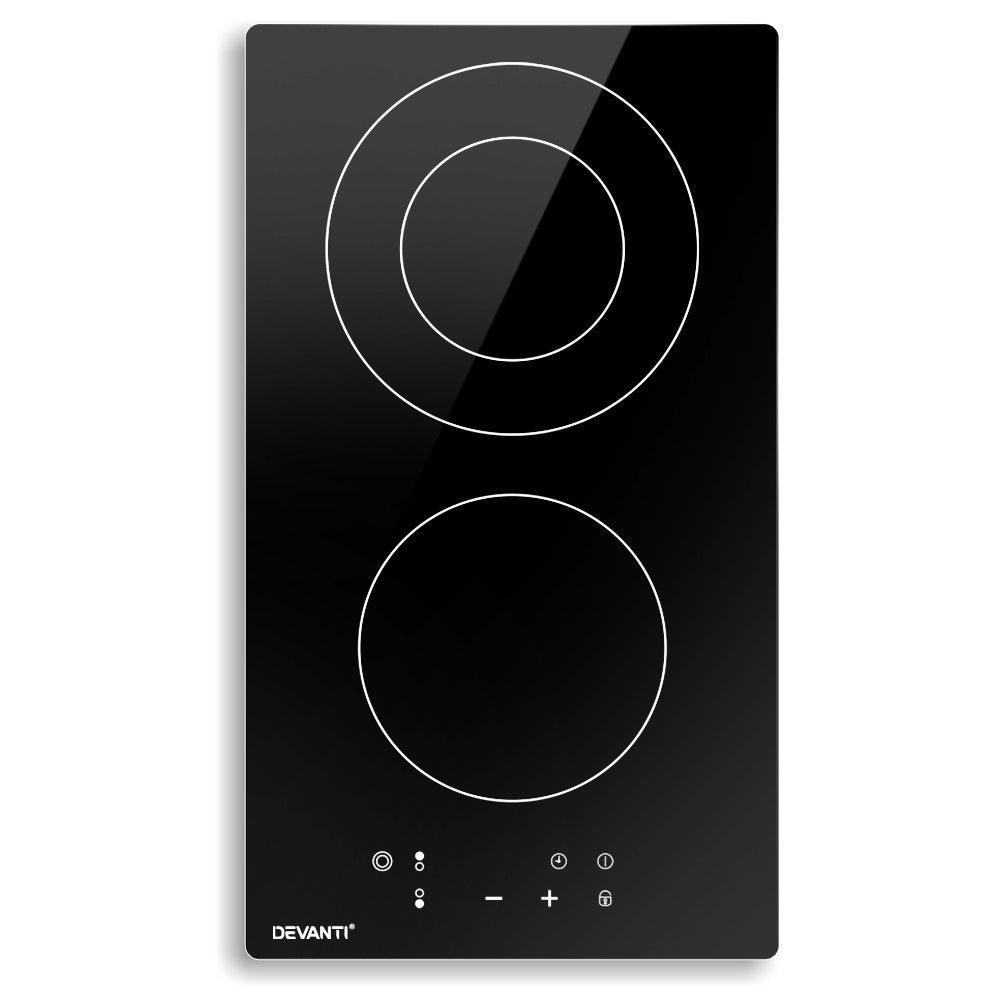 Devanti Electric Ceramic Cooktop 30cm Kitchen Cooker Cook Top Hob Touch Control 3-Zones - John Cootes