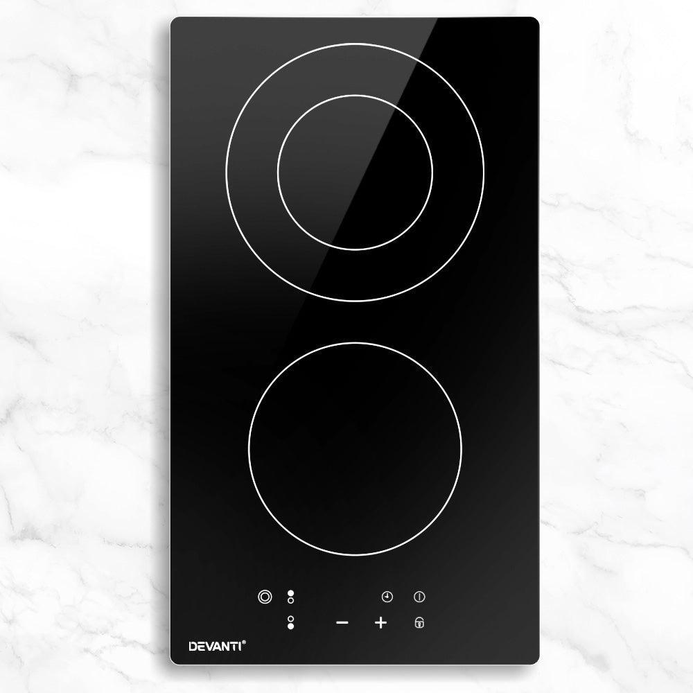 Devanti Electric Ceramic Cooktop 30cm Kitchen Cooker Cook Top Hob Touch Control 3-Zones - John Cootes