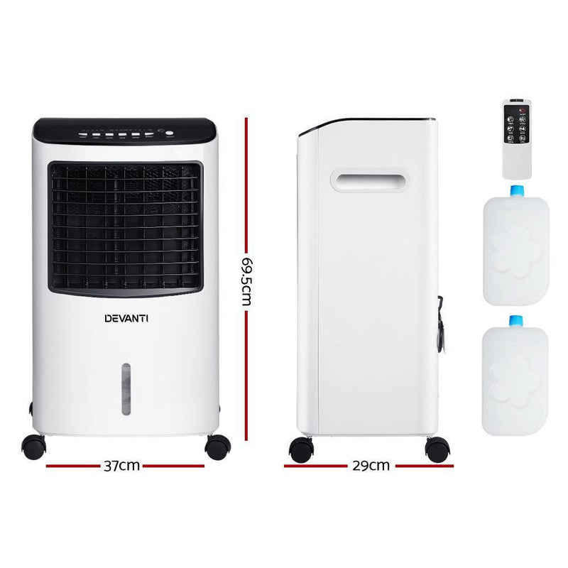 Devanti Evaporative Air Cooler Conditioner Portable 8L Cooling Fan Humidifier - John Cootes