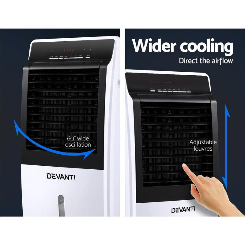 Devanti Evaporative Air Cooler Potable Fan Cooling Remote Control LED Display - John Cootes