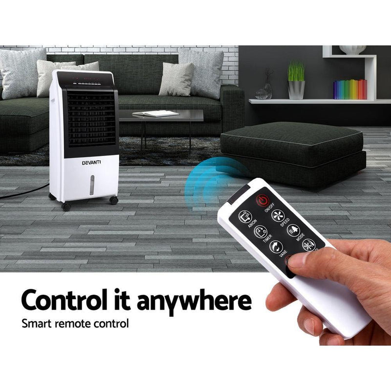 Devanti Evaporative Air Cooler Potable Fan Cooling Remote Control LED Display - John Cootes