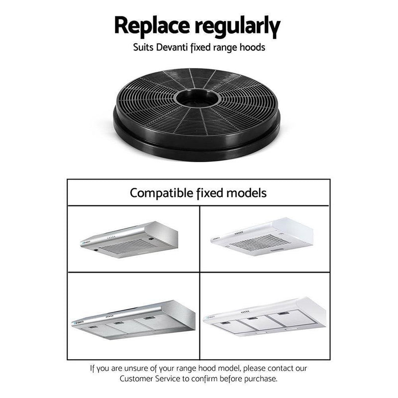 Devanti Fixed Range Hood Rangehood Carbon Charcoal Filters Replacement For Ductless Ventless - John Cootes