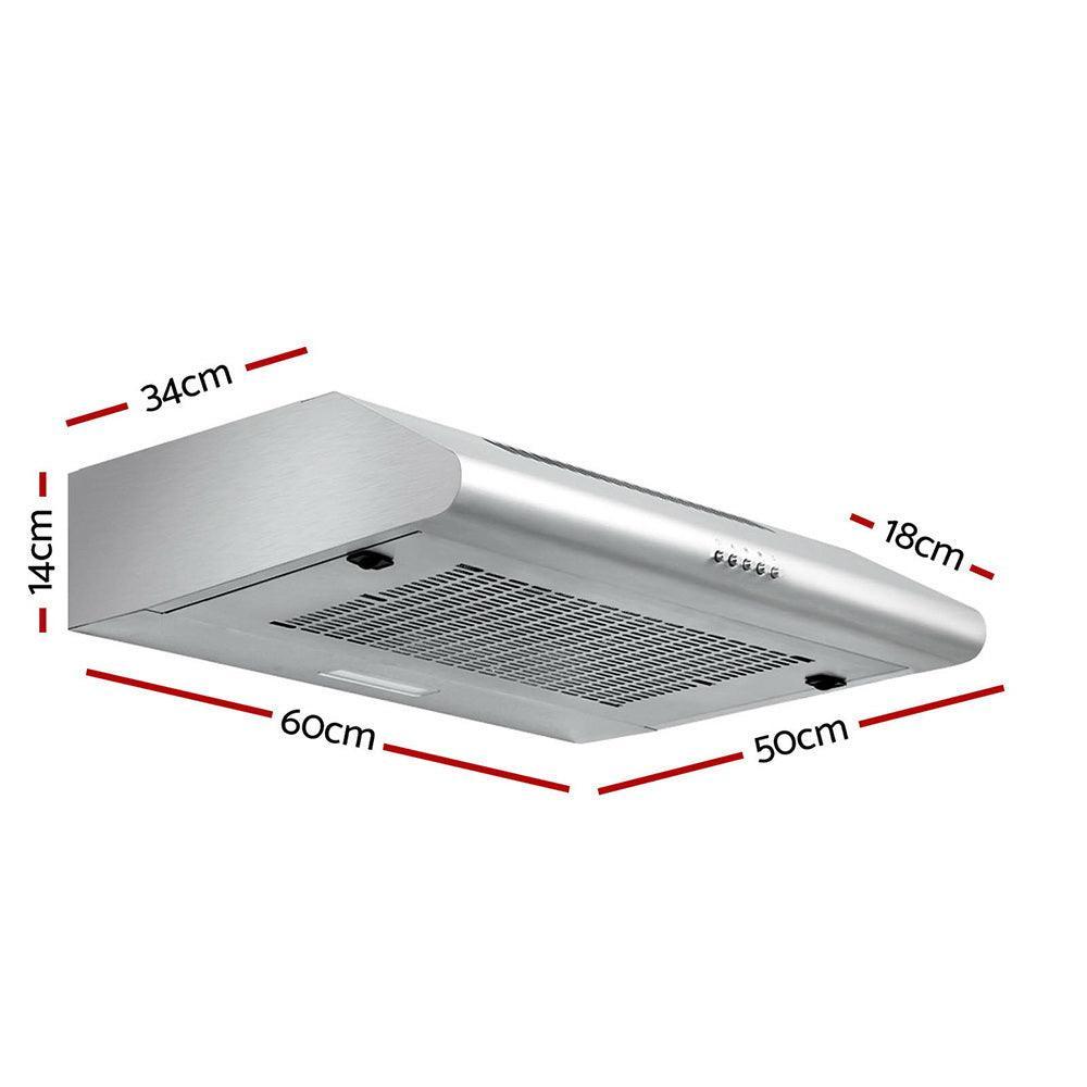 DEVANTI Fixed Range Hood Rangehood Stainless Steel Kitchen Canopy 60cm 600mm - John Cootes