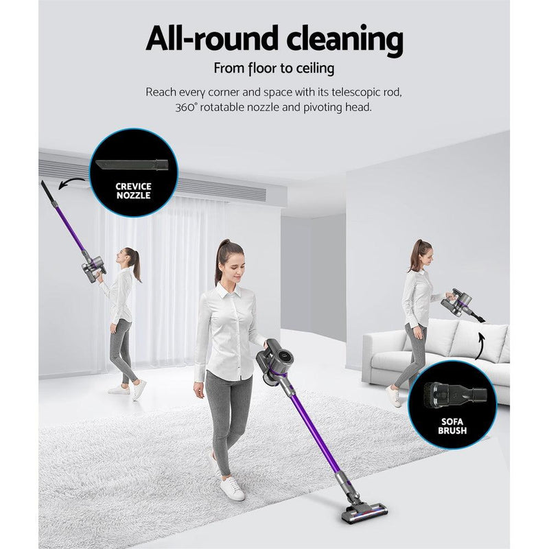 Devanti Handheld Vacuum Cleaner Cordless Bagless Stick Handstick Car Vac 2-Speed - John Cootes