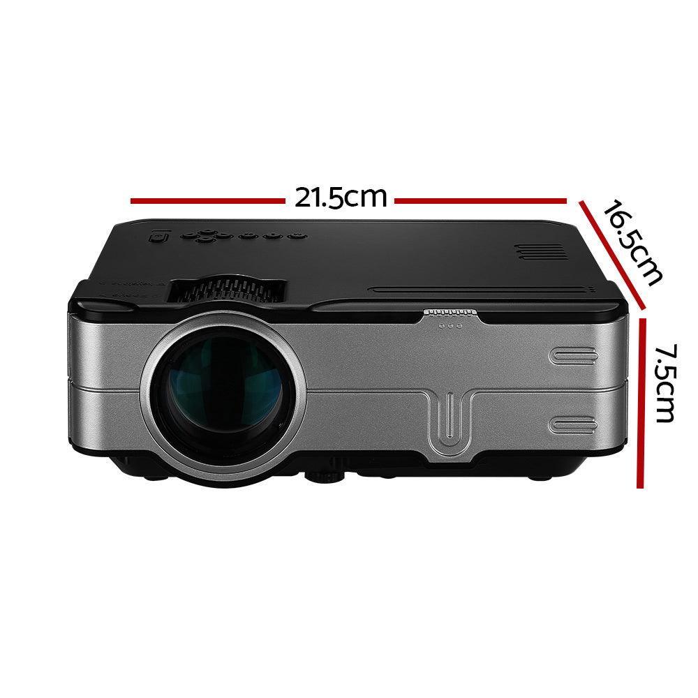 Devanti Mini Video Projector Portable HD 1080P 1200 Lumens Home Theater USB VGA - John Cootes