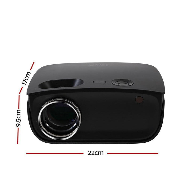 Devanti Mini Video Projector Wifi USB HDMI Portable 2000 Lumens HD 1080P Home in Black - John Cootes