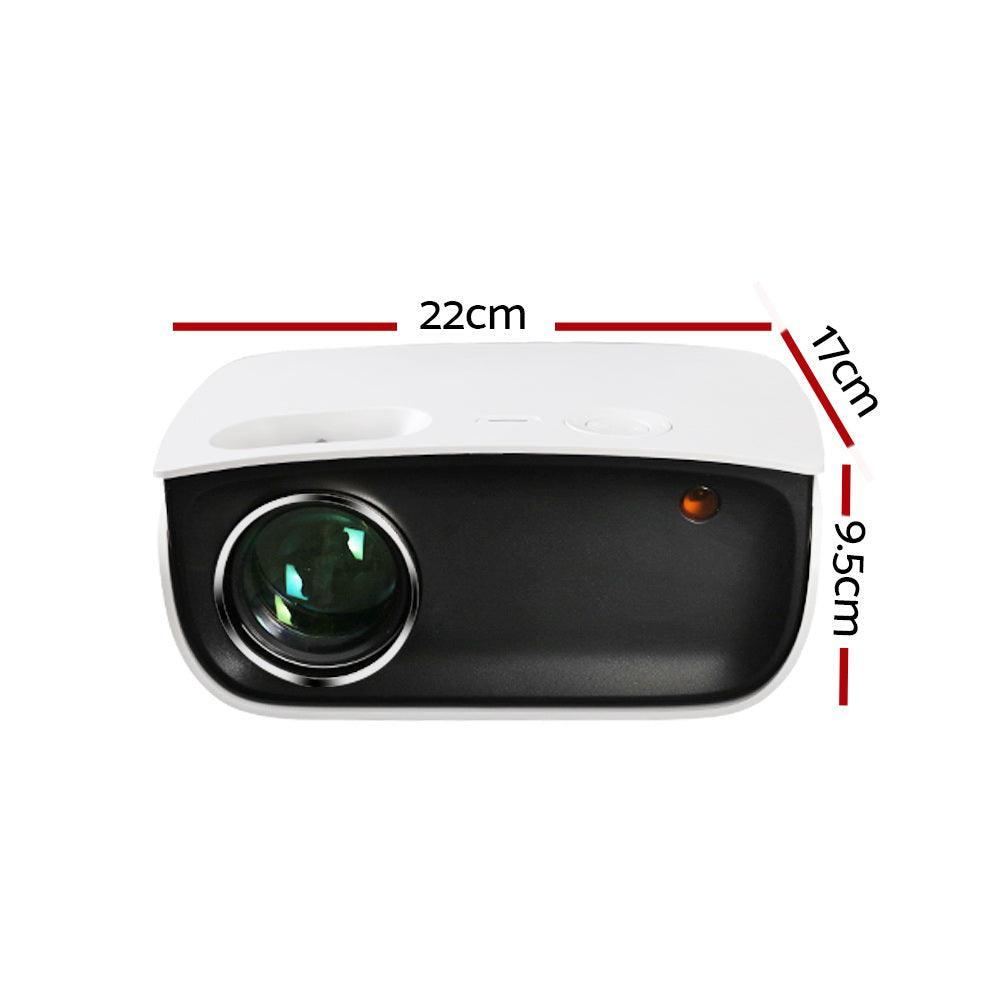 Devanti Mini Video Projector Wifi USB HDMI Portable 2000 Lumens HD 1080P Home Theater White - John Cootes