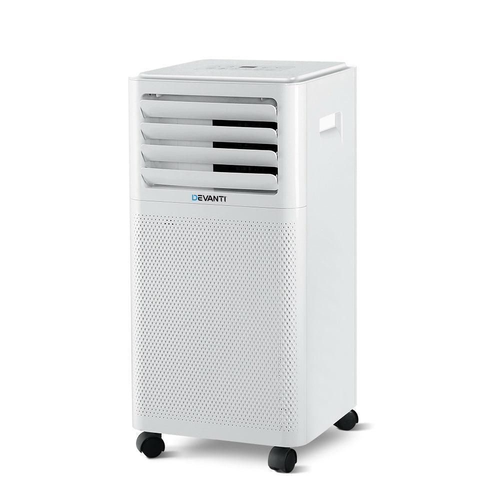 Devanti Portable Air Conditioner Cooling Mobile Fan Cooler Dehumidifier White 2000W - John Cootes