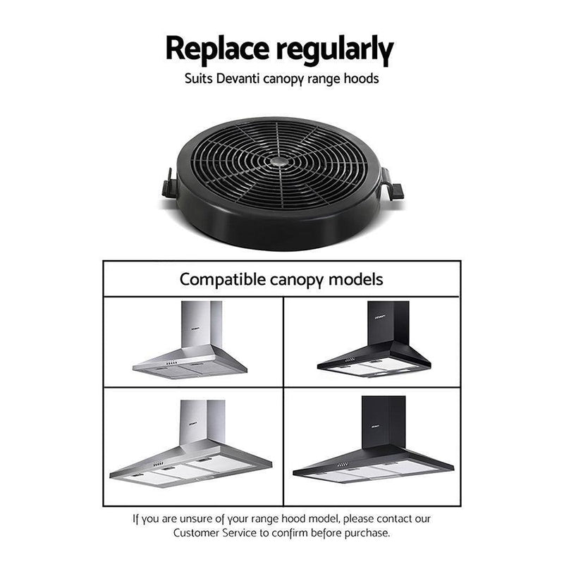 Devanti Pyramid Range Hood Rangehood Carbon Charcoal Filters Replacement For Ductless Ventless - John Cootes