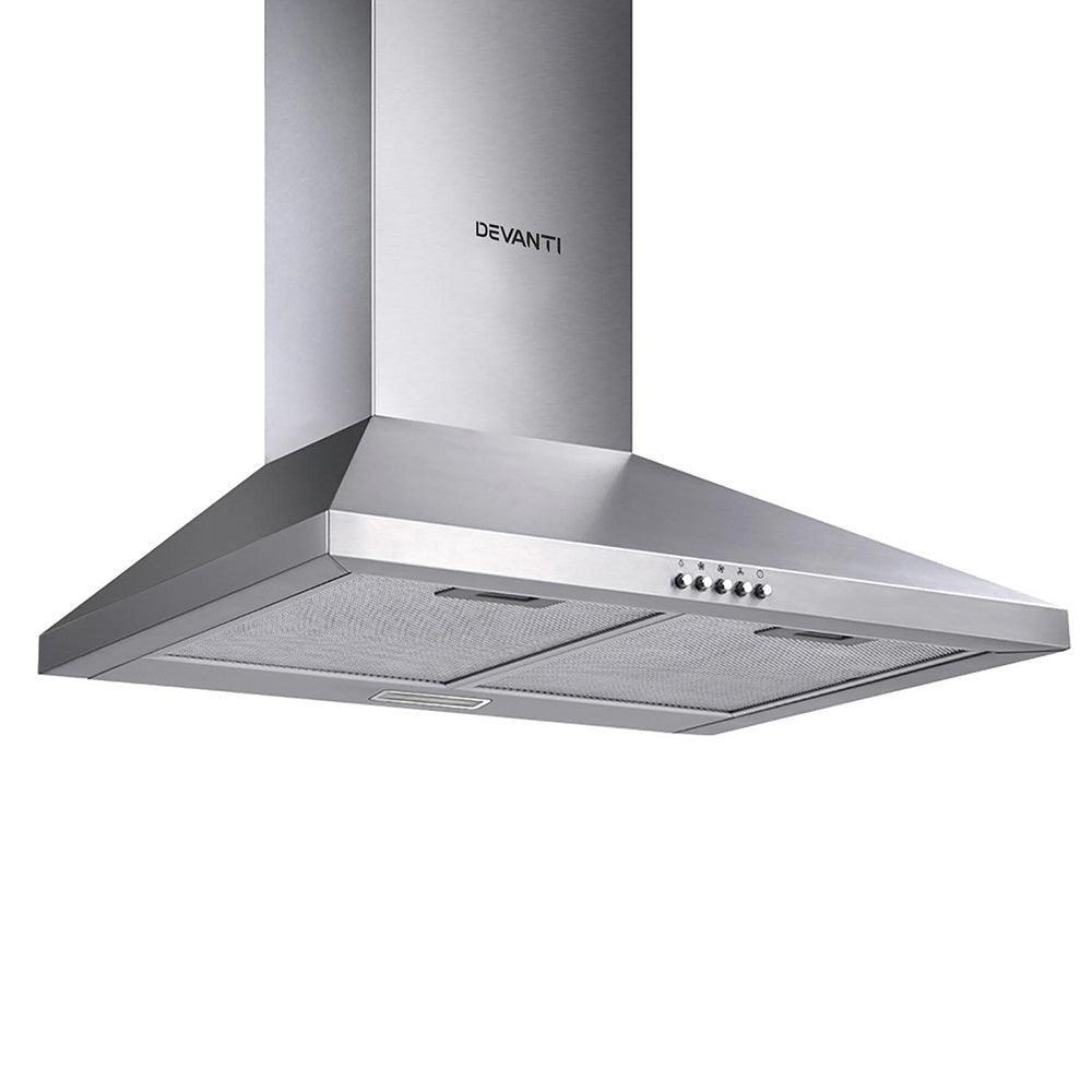 Devanti Range Hood 60cm 600mm Kitchen Canopy Stainless Steel Rangehood Wall Mount - John Cootes