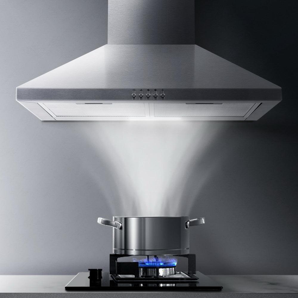 Devanti Range Hood 60cm 600mm Kitchen Canopy Stainless Steel Rangehood Wall Mount - John Cootes