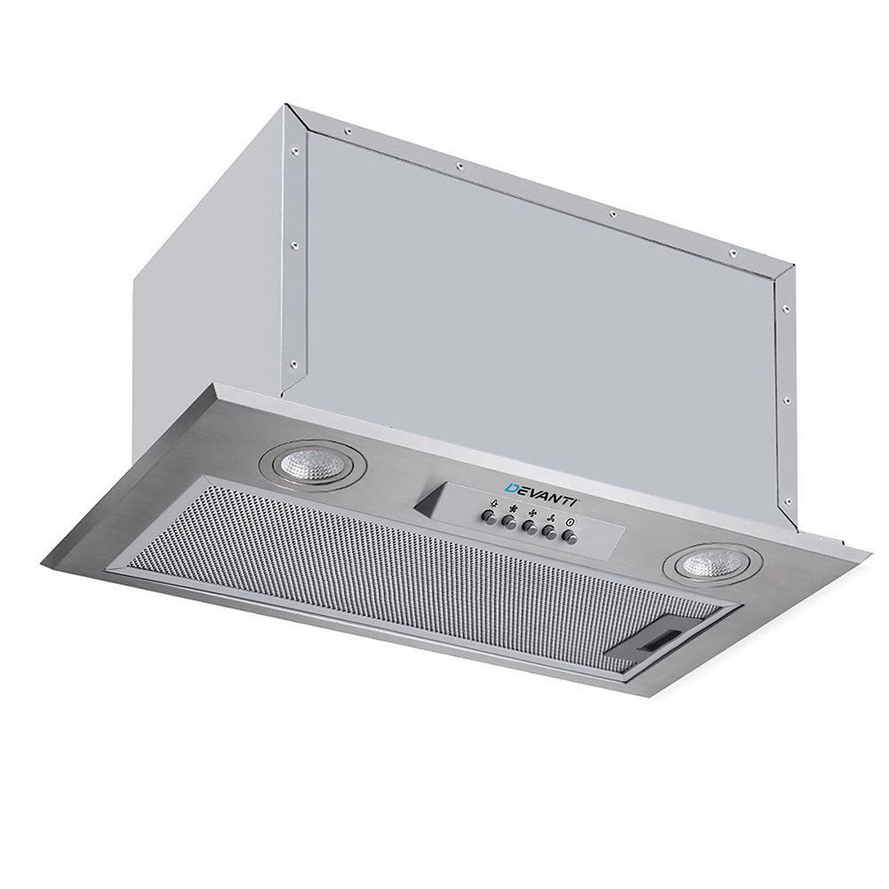 Devanti Range Hood Rangehood Undermount Built In Stainless Steel Canopy 52cm 520mm - John Cootes