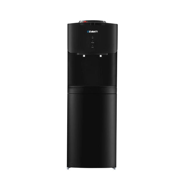 Devanti Water Cooler Dispenser Mains Bottle Stand Hot Cold Tap Office Black - John Cootes