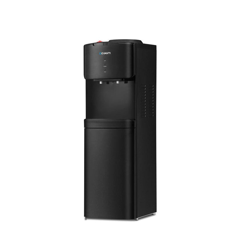 Devanti Water Cooler Dispenser Mains Bottle Stand Hot Cold Tap Office Black - John Cootes