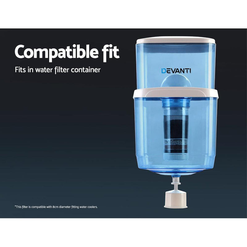 Devanti Water Cooler Dispenser Tap Water Filter Purifier 6-Stage Filtration Carbon Mineral Cartridge Pack of 3 - John Cootes