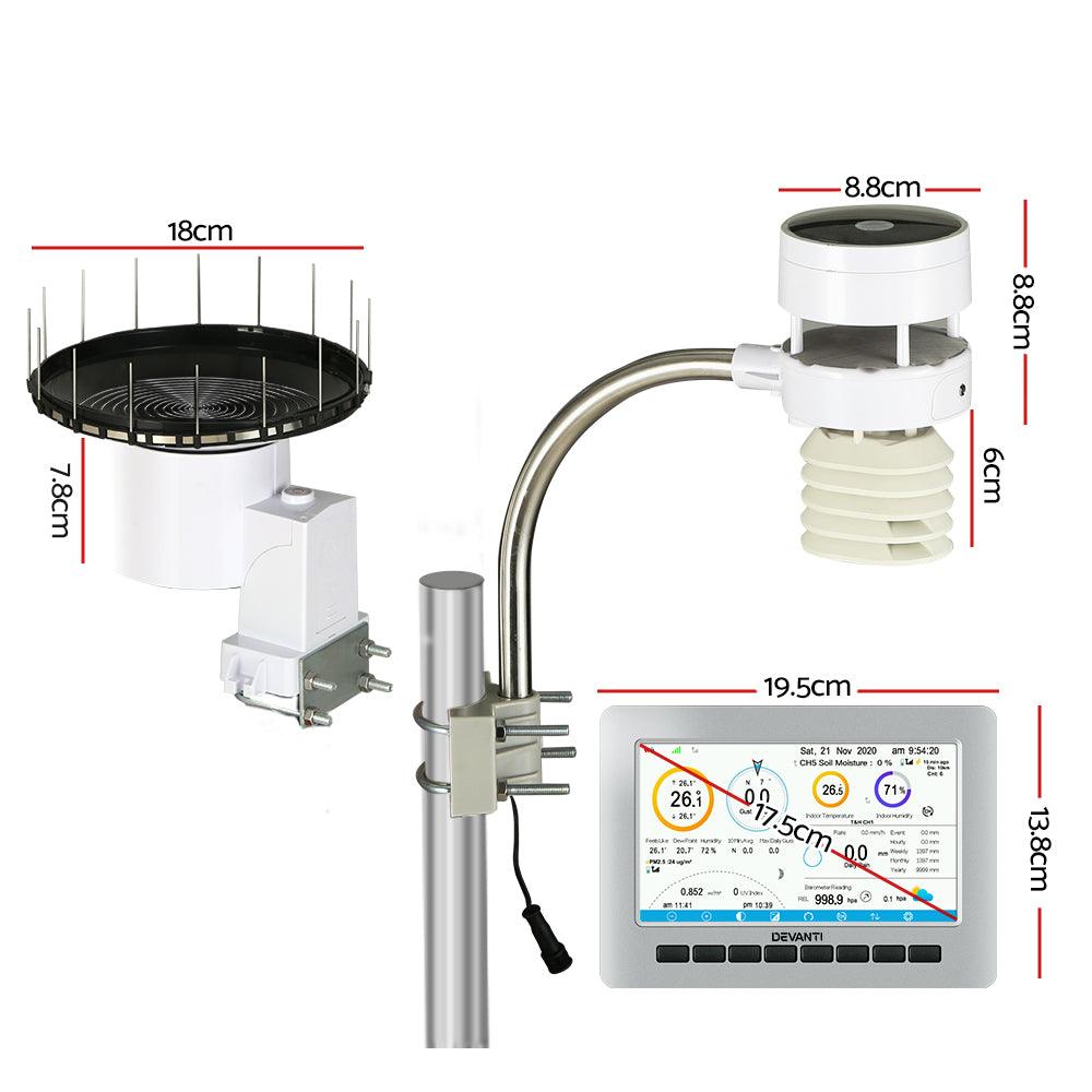 Devanti Weather Station Ultrasonic Anemometer Outdoor WiFi Rain Gauge Solar - John Cootes