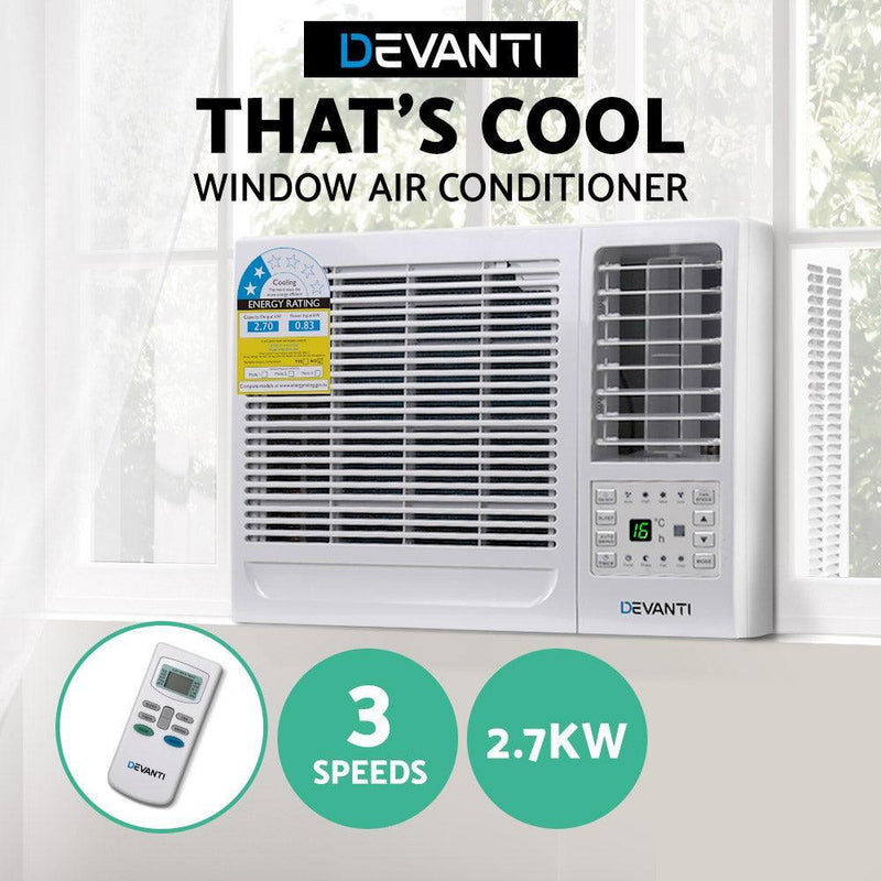 Devanti Window Air Conditioner Portable 2.7kW Wall Cooler Fan Cooling Only - John Cootes