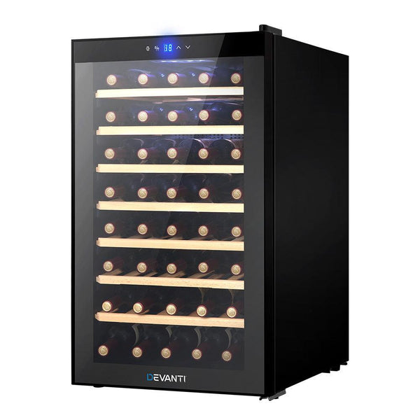 Devanti Wine Cooler Compressor Fridge Chiller Storage Cellar 51 Bottle Black - John Cootes