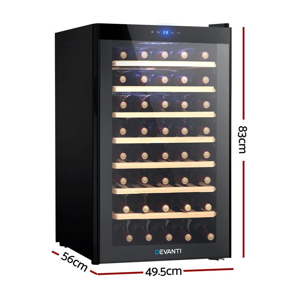 Devanti Wine Cooler Compressor Fridge Chiller Storage Cellar 51 Bottle Black - John Cootes