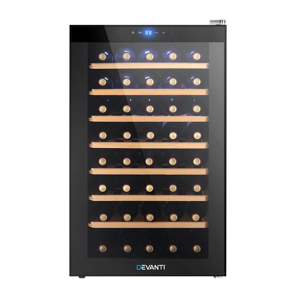 Devanti Wine Cooler Compressor Fridge Chiller Storage Cellar 51 Bottle Black - John Cootes