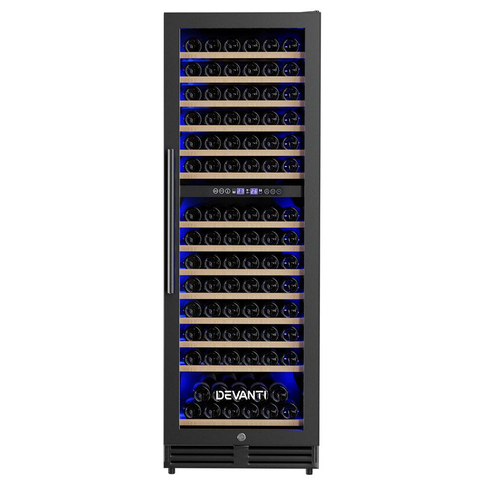 Devanti Wine Cooler Fridge Compressor Cellar Chiller Commercial Home 154 Bottles - John Cootes