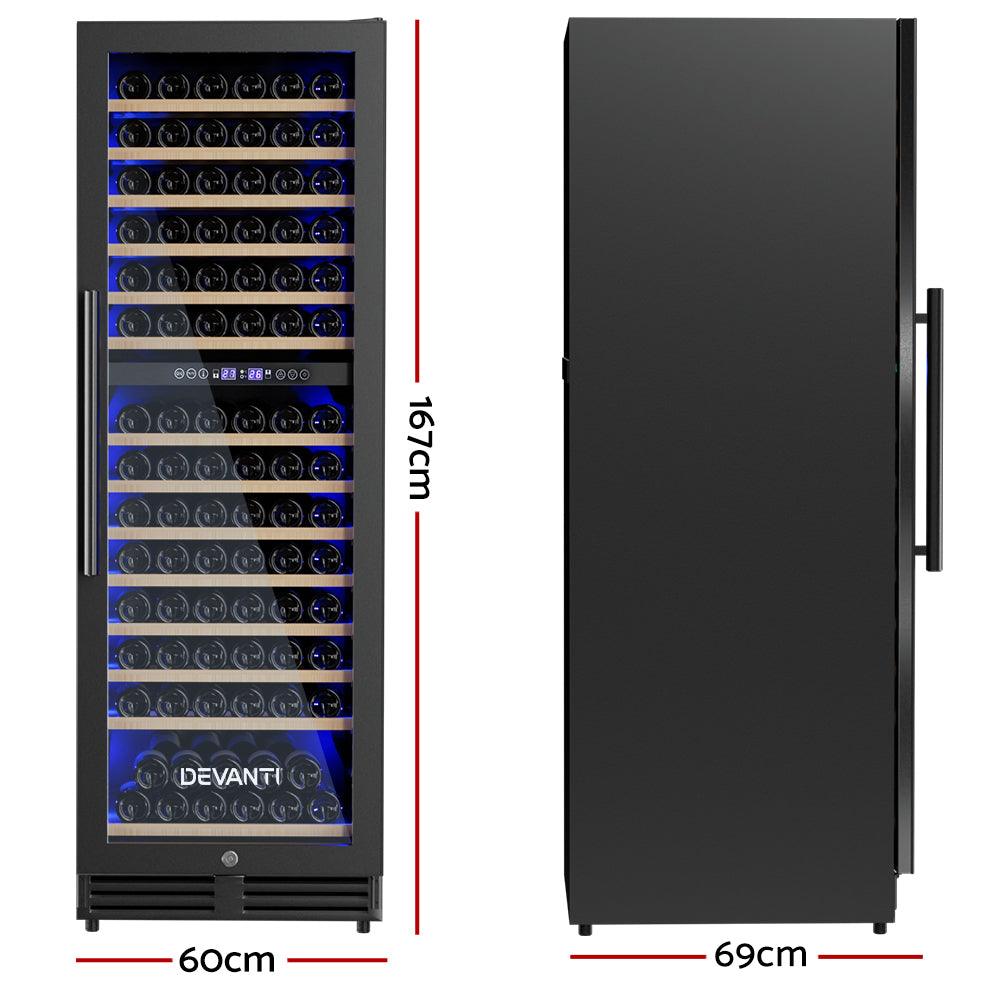 Devanti Wine Cooler Fridge Compressor Cellar Chiller Commercial Home 154 Bottles - John Cootes