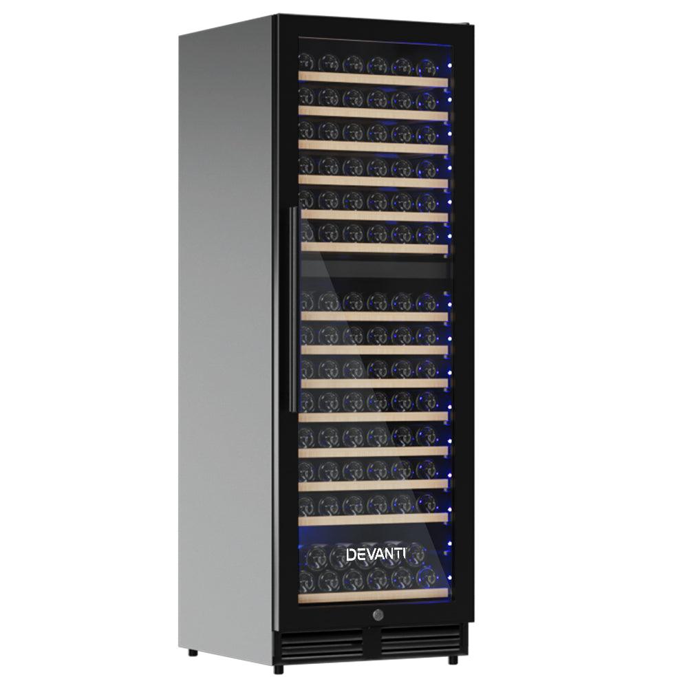 Devanti Wine Cooler Fridge Compressor Cellar Chiller Commercial Home 154 Bottles - John Cootes