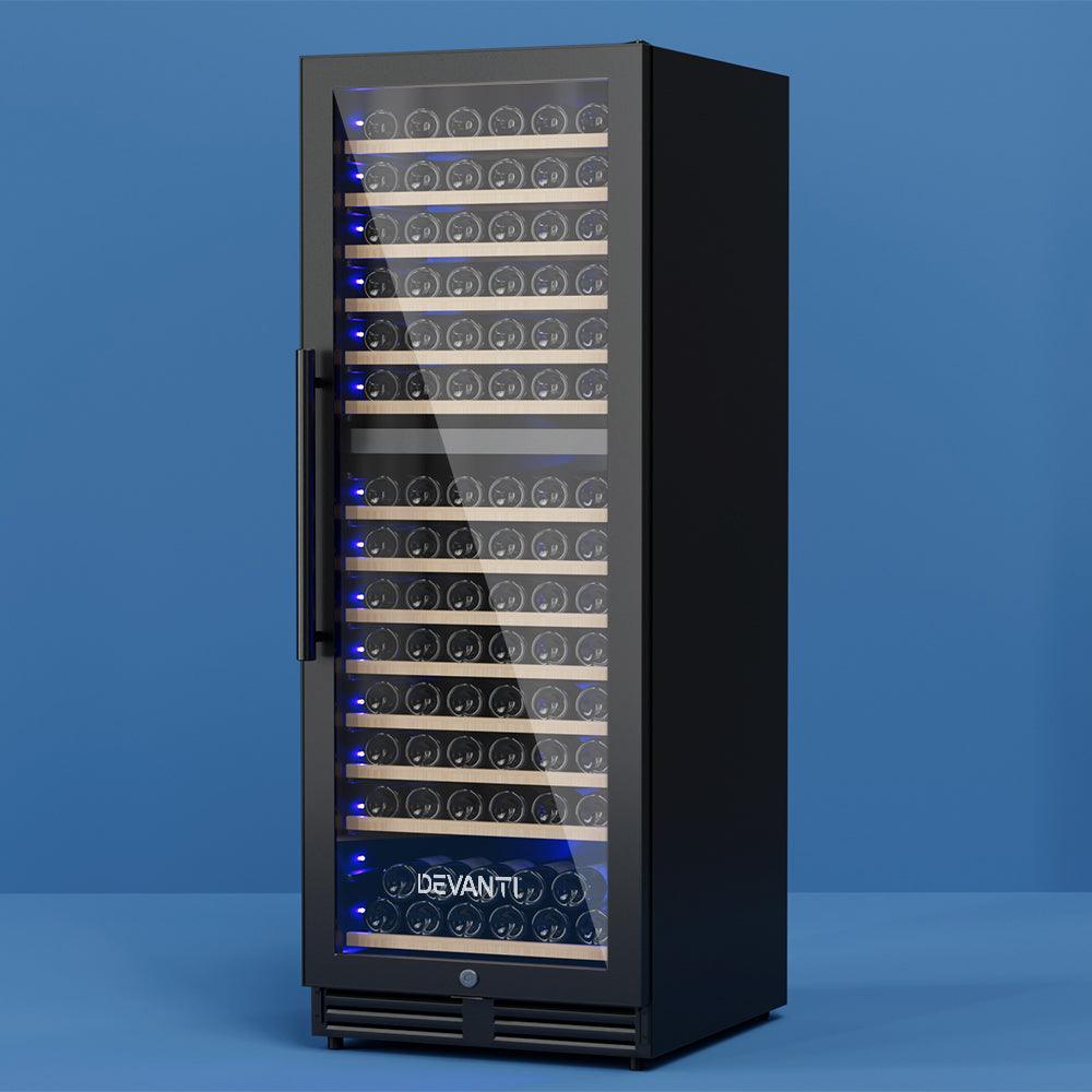 Devanti Wine Cooler Fridge Compressor Cellar Chiller Commercial Home 154 Bottles - John Cootes