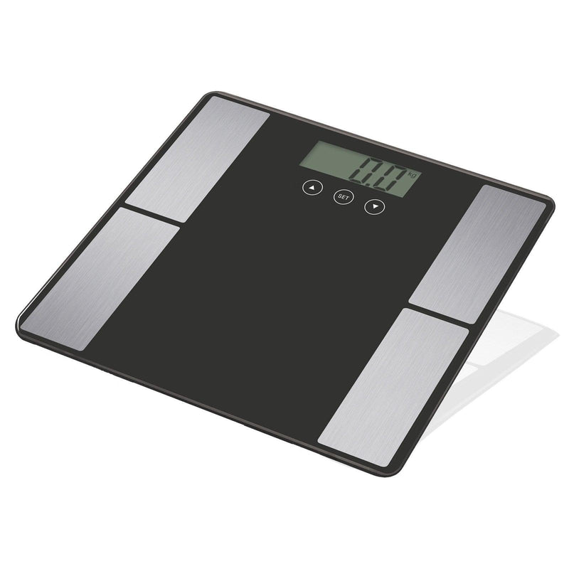 Digital Body Analyser Scale LCD Screen Weight Tracker Tempered Glass Black Blue - John Cootes