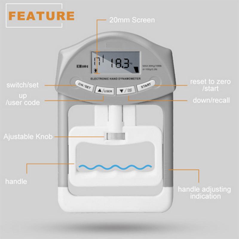 Digital Dynamometer Hand Grip Strength Muscle Tester Electronic Power Measure - John Cootes