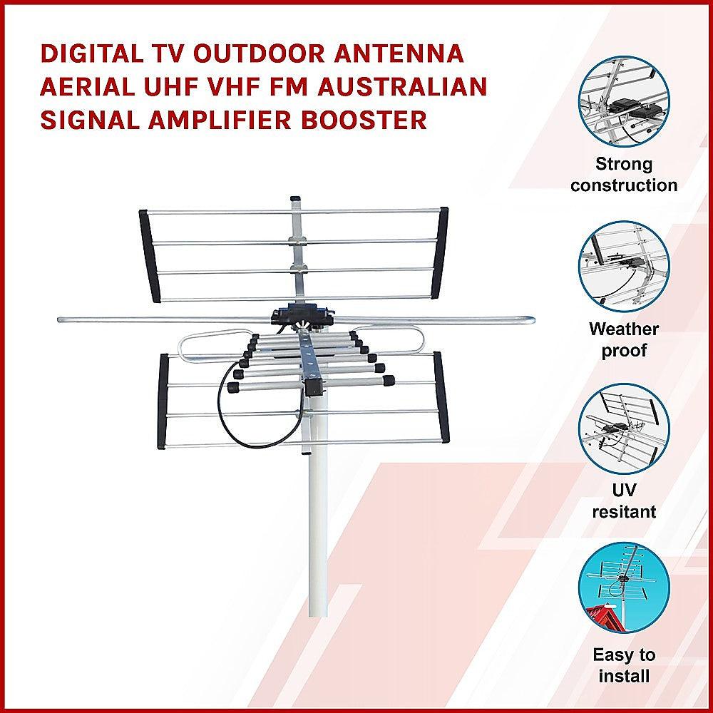 Digital TV Outdoor Antenna Aerial UHF VHF FM AUSTRALIAN Signal Amplifier Booster - John Cootes