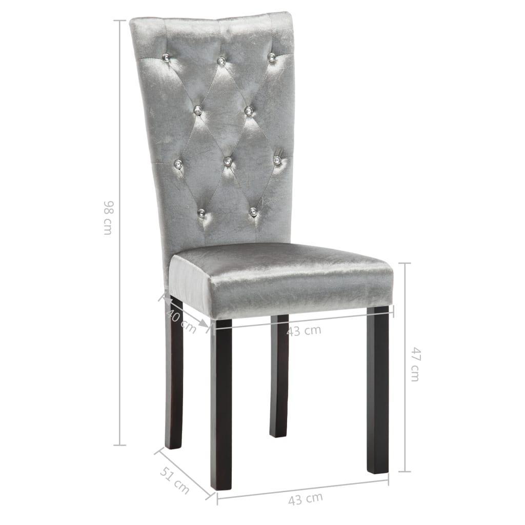 Dining Chairs 2 Pcs Silver Velvet - John Cootes