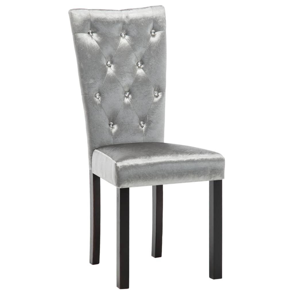 Dining Chairs 2 Pcs Silver Velvet - John Cootes